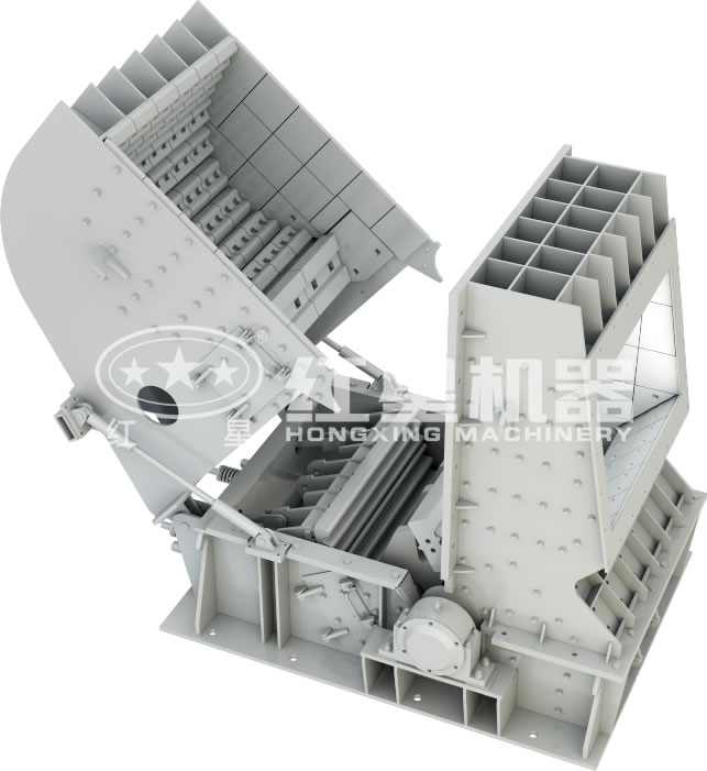 新版綠色反擊式破碎機生產(chǎn)流程