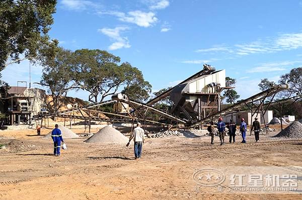 紅星時產(chǎn)500t環(huán)保加工石子生產(chǎn)線現(xiàn)場 紅星時產(chǎn)500t環(huán)保加工石子生產(chǎn)線現(xiàn)場