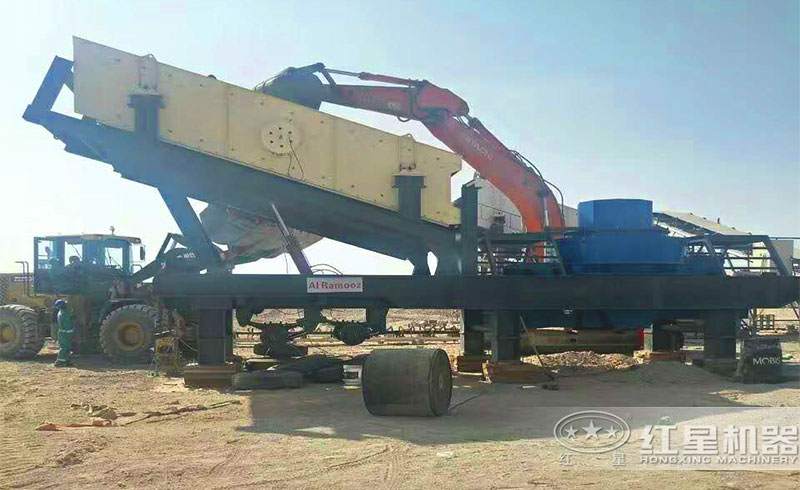 山沙制砂篩選一體機(jī)作業(yè)現(xiàn)場(chǎng) 山沙制砂篩選一體機(jī)作業(yè)現(xiàn)場(chǎng)