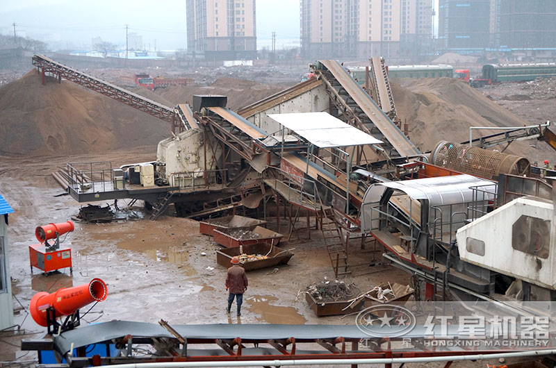 建筑垃圾制砂生產(chǎn)線現(xiàn)場