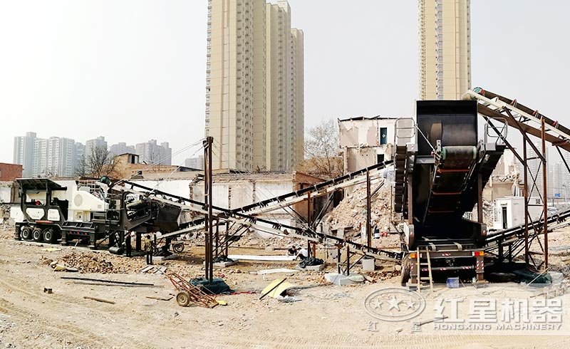 建筑垃圾破碎生產(chǎn)現(xiàn)場