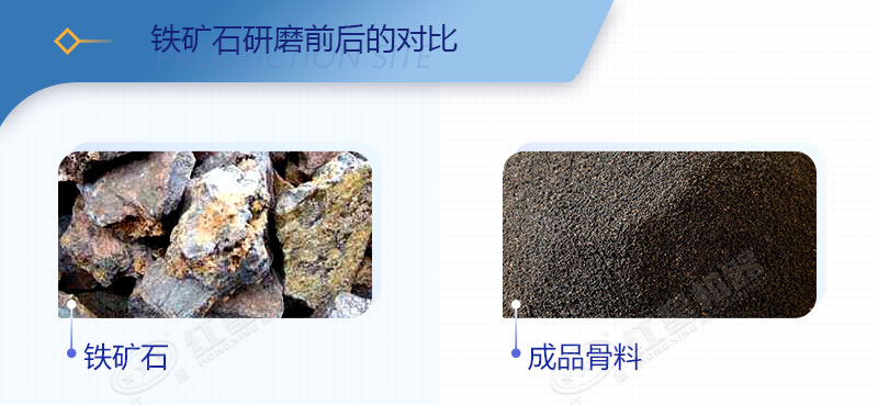 鐵礦石研磨前后對比圖